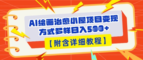 AI绘画治愈小屋项目,变现方式多样,小白也能操作(附详细教程)-大学生副业网