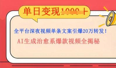全平台深夜文案新风口：DeepSeek生成百万播放量金句，治愈系内容涨粉速度快4倍-大学生副业网