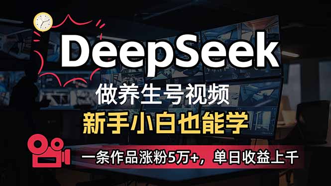 （14199期）小白用DeepSeek做养生号，一条作品涨粉5万+，单日收益上千-大学生副业网