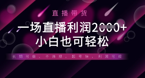 半无人直播带货,一场利润数张,适合所有平台玩法,小白也可轻松-大学生副业网