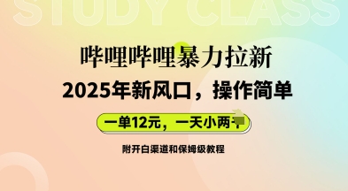 哔哩哔哩暴力拉新：2025年新风口，一单12元，一天数张(附开白渠道和保姆级教程)-大学生副业网